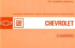 Bishko Factory OEM Owner's Manuals and User Guides for 1971 CAMARO - 6077