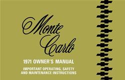 Bishko Factory OEM Owner's Manuals and User Guides for 1971 MONTE CARLO - 6079
