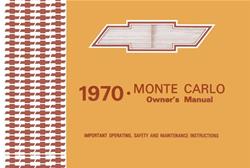 Bishko Factory OEM Owner's Manuals and User Guides for 1970 MONTE CARLO - 6082