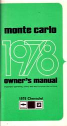 Bishko Factory OEM Owner's Manuals and User Guides for 1978 MONTE CARLO - 6105