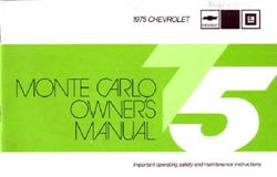 Bishko Factory OEM Owner's Manuals and User Guides for 1975 MONTE CARLO - 6118