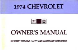 Bishko Factory OEM Owner's Manuals and User Guides for 1974 CAPRICE, IMPALA - 6123
