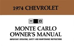 Bishko Factory OEM Owner's Manuals and User Guides for 1974 MONTE CARLO - 6124