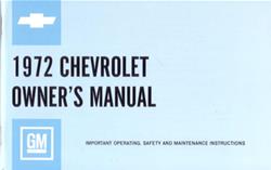 Bishko Factory OEM Owner's Manuals and User Guides for 1972 BEL AIR, CAPRICE, IMPALA - 6137