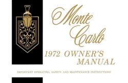 Bishko Factory OEM Owner's Manuals and User Guides for 1972 MONTE CARLO - 6138