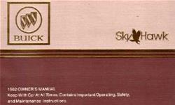 Bishko Factory OEM Owner's Manuals and User Guides for 1982 SKYHAWK - 6457