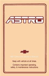 Bishko Factory OEM Owner's Manuals and User Guides for 1987 ASTRO - 7262