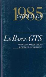 Bishko Factory OEM Owner's Manuals and User Guides for 1985 LEBARON - 7298
