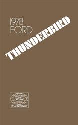 Bishko Factory OEM Owner's Manuals and User Guides for 1978 THUNDERBIRD - 7428