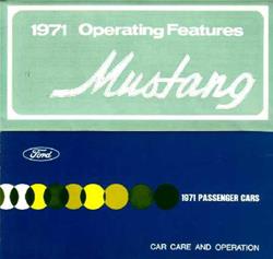 Bishko Factory OEM Owner's Manuals and User Guides for 1971 MUSTANG - 7542