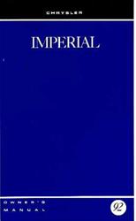 Bishko Factory OEM Owner's Manuals and User Guides for 1992 IMPERIAL - 7693