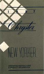 Bishko Factory OEM Owner's Manuals and User Guides for 1987 NEW YORKER - 7694