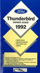 Bishko Factory OEM Owner's Manuals and User Guides for 1992 THUNDERBIRD - 7898
