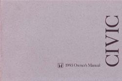 Bishko Factory OEM Owner's Manuals and User Guides for 1993 CIVIC - 7929