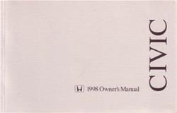 Bishko Factory OEM Owner's Manuals and User Guides for 1998 CIVIC - 8098