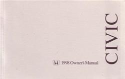 Bishko Factory OEM Owner's Manuals and User Guides for 1998 CIVIC - 8099