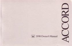 Bishko Factory OEM Owner's Manuals and User Guides for 1998 ACCORD - 8100