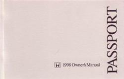 Bishko Factory OEM Owner's Manuals and User Guides for 1998 PASSPORT - 8101