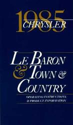 Bishko Factory OEM Owner's Manuals and User Guides for 1985 LEBARON, TOWN & COUNTRY - 8110