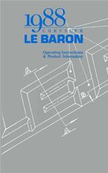 Bishko Factory OEM Owner's Manuals and User Guides for 1988 LEBARON - 8111