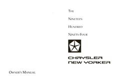 Bishko Factory OEM Owner's Manuals and User Guides for 1994 NEW YORKER - 8219