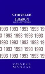Bishko Factory OEM Owner's Manuals and User Guides for 1993 LEBARON - 8261