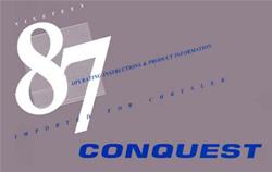 Bishko Factory OEM Owner's Manuals and User Guides for 1987 CONQUEST - 8284