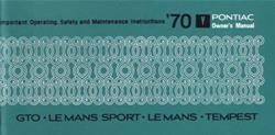 Bishko Factory OEM Owner's Manuals and User Guides for 1970 GTO, LEMANS, TEMPEST - 8464