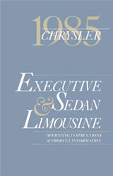 Bishko Factory OEM Owner's Manuals and User Guides for 1985 EXECUTIVE LIMOUSINE - 8825