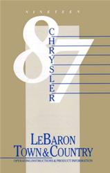 Bishko Factory OEM Owner's Manuals and User Guides for 1987 LEBARON, TOWN & COUNTRY - 8982