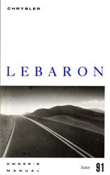 Bishko Factory OEM Owner's Manuals and User Guides for 1991 LEBARON - 9219