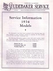 Bishko Factory OEM Service Manuals for 1934 COMMANDER, PRESIDENT - 9799