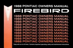 Bishko Factory OEM Owner's Manuals and User Guides for 1988 FIREBIRD - 9909