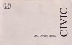 Bishko Factory OEM Owner's Manuals and User Guides for 2003 CIVIC - 9981