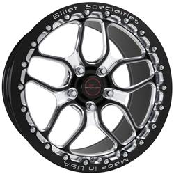 Billet Specialties Win Lite Monoblock Drag Pack Black Powdercoated Single Beadlock Wheels 17x10