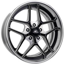 Billet Specialties TEC 5 Black Machined Wheels with Polished Lip 22x10