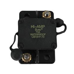 Bussmann Type I High Amp Waterproof Circuit Breakers with SEMS Nut Installed CB181F-70