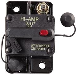 Bussmann Type III High-Amp Waterproof, Flush Mount Manual Reset Circuit Breakers with SEMS Nuts