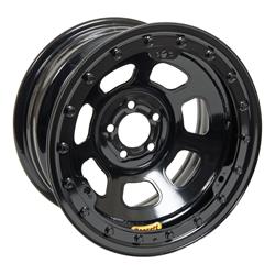 Bassett Racing D-Hole IMCA Black Powdercoated Wheels 15x8