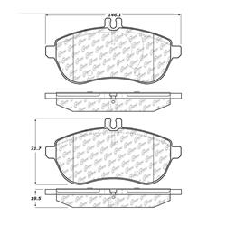 Centric C-Tek Semi-Metallic Brake Pads for 2012-2015 C250, SLK250, 2008-2012 C300 - 102.13400