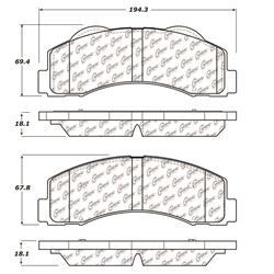 Centric C-Tek Semi-Metallic Brake Pads for 2010-2021 EXPEDITION, NAVIGATOR, 2010-2020 F-150 - 102.14140