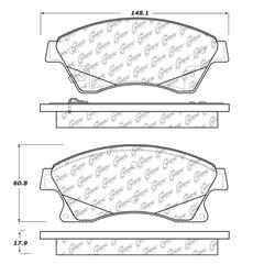Centric C-Tek Semi-Metallic Brake Pads for 2011-2015 CRUZE, 2016 CRUZE LIMITED, 2012-2017 SONIC - 102.15220