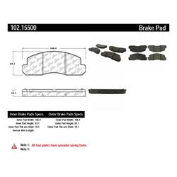 Centric C-Tek Semi-Metallic Brake Pads 102.15500