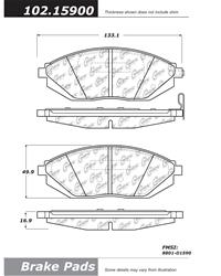 Centric C-Tek Semi-Metallic Brake Pads for 2016-2017 SONIC, 2013-2016 SPARK - 102.15900