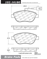 Centric C-Tek Semi-Metallic Brake Pads 102.16180
