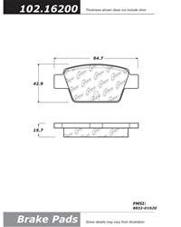 Centric C-Tek Semi-Metallic Brake Pads 102.16200