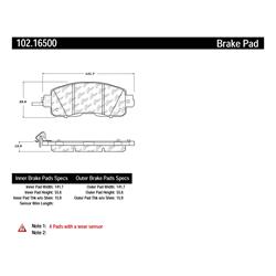 Centric C-Tek Semi-Metallic Brake Pads for 2013-2023 ALTIMA, 2014-2018 LEAF - 102.16500