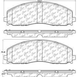 Centric C-Tek Semi-Metallic Brake Pads for 2012-2023 F-250 SUPER DUTY, F-350 SUPER DUTY, 2013-2016 F-450 SUPER DUTY - 102.16800