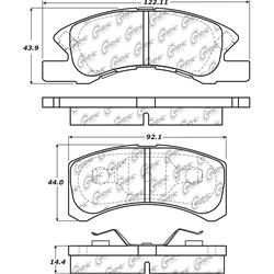 Centric C-Tek Semi-Metallic Brake Pads for 2014-2020 MIRAGE, 2017-2020 MIRAGE G4 - 102.17310