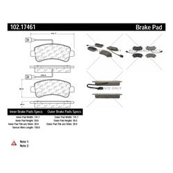 Centric C-Tek Semi-Metallic Brake Pads for 2014-2020 PROMASTER 1500, PROMASTER 2500, PROMASTER 3500 - 102.17461